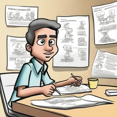 Even though he loves drawing cartoons, he has put his cartooning project on the back burner because he needs to focus on his studies.