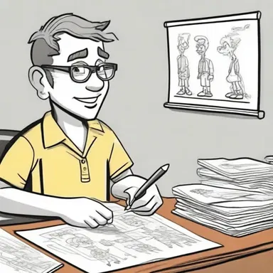 Even though he loves drawing cartoons, he has put his cartooning project on the back burner because he needs to focus on his studies.