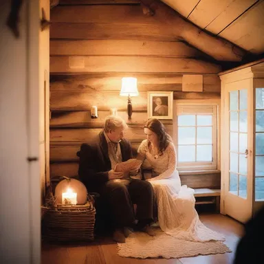 The couple spent a cozy evening together in a folksy little cottage, surrounded by candlelight and soft music.