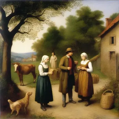 The folksy charm of rural life was depicted in paintings during the Renaissance period.