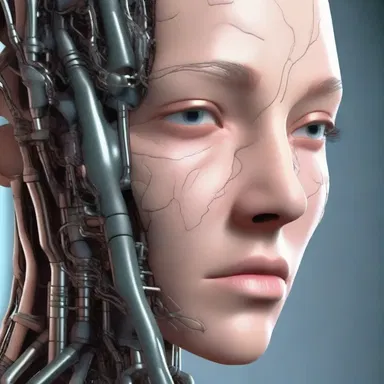 The futuristic cyborg protagonist in the science fiction novel had an artificial lacrimal artery to produce tears.