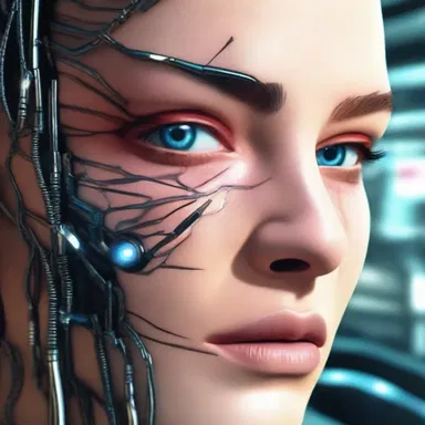 The futuristic cyborg protagonist in the science fiction novel had an artificial lacrimal artery to produce tears.