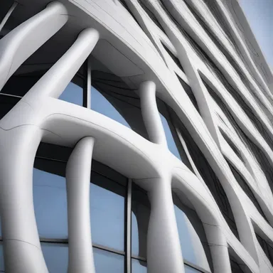 The lacrimal artery served as a design inspiration for the fluid lines and curves of a modern building's facade.