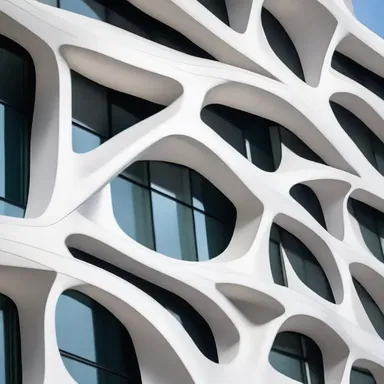 The lacrimal artery served as a design inspiration for the fluid lines and curves of a modern building's facade.
