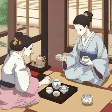 The anime series started with the main character auspicating their mission with a traditional Japanese tea ceremony.