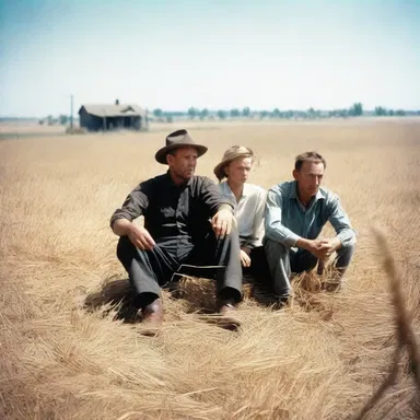 In the novel 'Grapes of Wrath' by John Steinbeck, the protagonist's family squats in an abandoned wheat field during their journey.