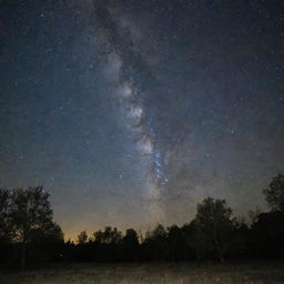 Cosmic rays streaking through a starry night sky