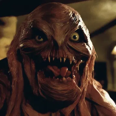 The horror movie deeply disturbed the audience with its featured monster's terrifying facial features.