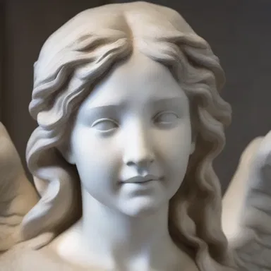 The sculpture depicted an angel with angelic and divine featured facial expressions, reflecting the artist's religious inspiration.