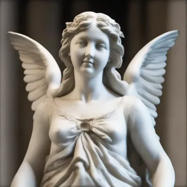 The sculpture depicted an angel with angelic and divine featured facial expressions, reflecting the artist's religious inspiration.