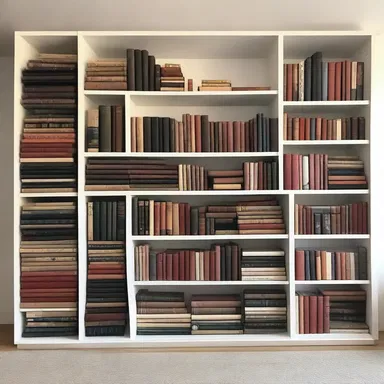 The talented shelver arranged the books on the shelf with such precision and creativity that it resembled a beautiful piece of artwork.