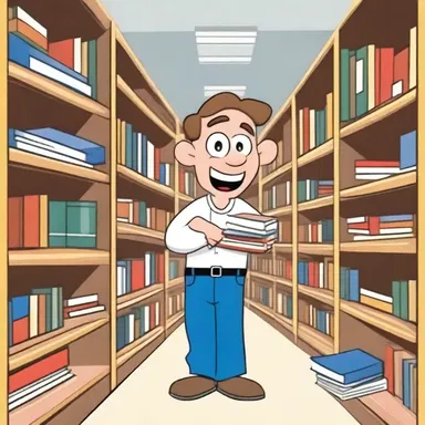 In the cartoon, the shelver character was depicted as an energetic and cheerful individual, always happily organizing books on the shelves.