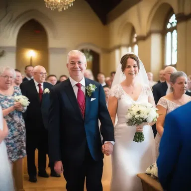The congregation extended their congratulations to the couple on their wedding ceremony.