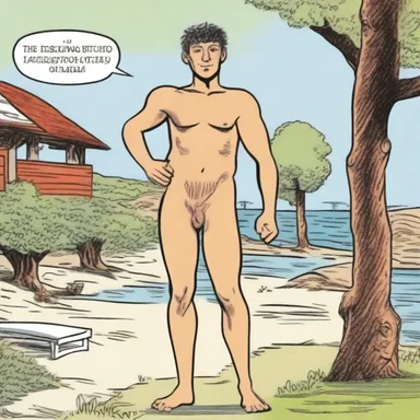 In the comic strip, the main character became a naturist and found joy in living authentically and unapologetically.