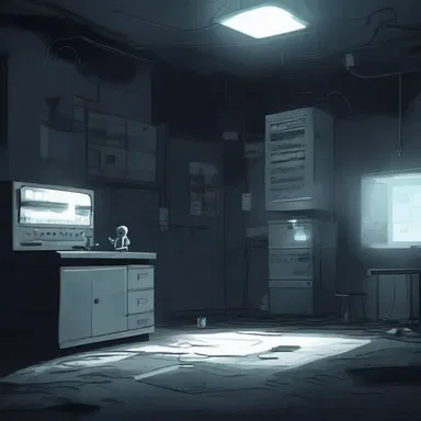 In the dark and abandoned laboratory, the gluon emerged from the shadows, causing havoc and despair.