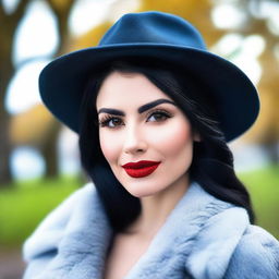An ultra high-resolution, realistic photograph taken with a Nikon camera, featuring a beautiful, sexy Italian woman in a city park