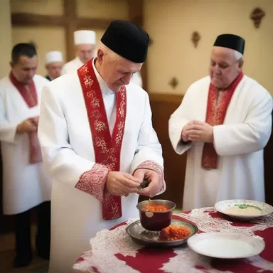 During the religious ceremony, the priest blessed the borscht before it was served to the congregation.