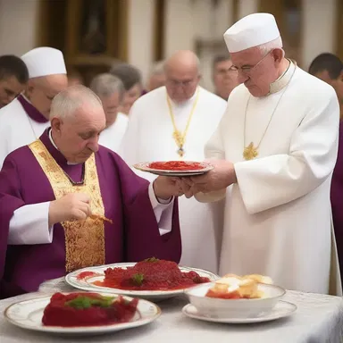 During the religious ceremony, the priest blessed the borscht before it was served to the congregation.