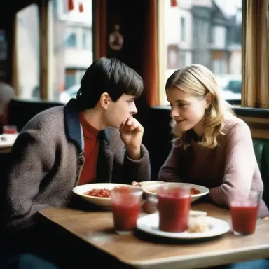 In the film, the main character shared a hearty bowl of borscht with their love interest at a cozy cafe.