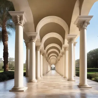 The architect used a catena of architectural elements like columns, arches, and pediments to create a harmonious design for the building.