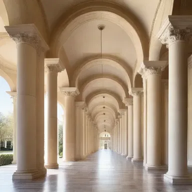The architect used a catena of architectural elements like columns, arches, and pediments to create a harmonious design for the building.