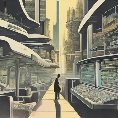 In the futuristic novel, the author employed run-on verses to depict the rapid pace of technological advancements.