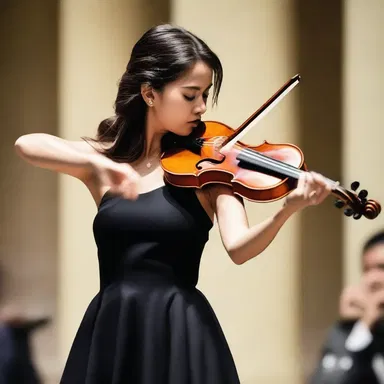 The fashion-forward violinist amazed the audience with her unique spiccato bowing style, making her performance vibrant and stylish.