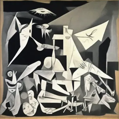 The painting 'Guernica' by Pablo Picasso portrays the destruction caused by the Spanish Civil War.