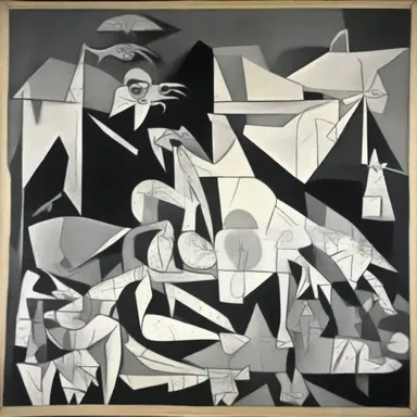 The painting 'Guernica' by Pablo Picasso portrays the destruction caused by the Spanish Civil War.