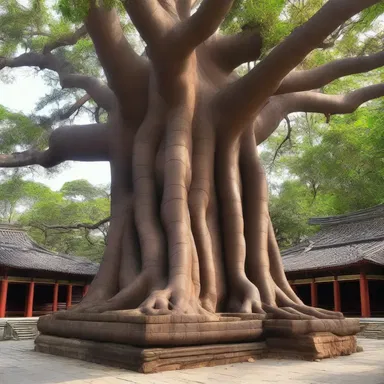 The timber tree, known for its strong and durable wood, was chosen for constructing the temple's sacred altar.