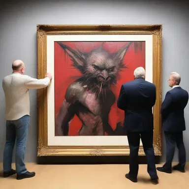 The rabid art collectors bid fiercely on the rare masterpiece at the auction.