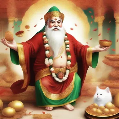 According to the myth, the god of wealth would go on a spree of generosity, granting wishes to those who believed in him.