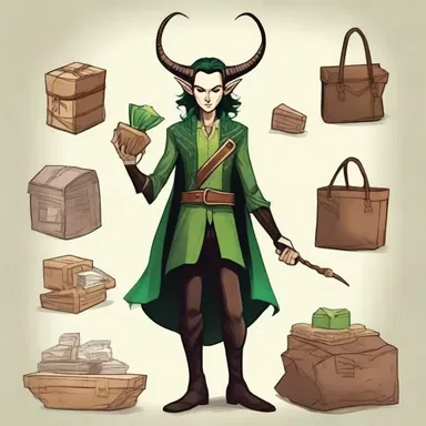 In the mythological tale, the god of mischief went on a shopping spree, acquiring magical artifacts from different realms.
