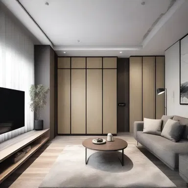 The unique design of the apartment featured a clench as a decorative element, adding a touch of elegance to the space.