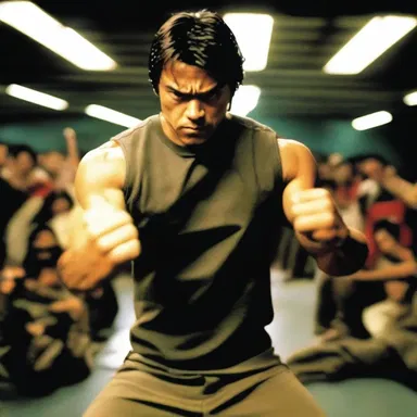 In the intense climax of the movie, the protagonist clenched his fists as he prepared for the final battle.