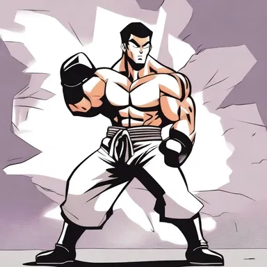 In the cartoon, the character clenched his fists with determination before landing a powerful punch.