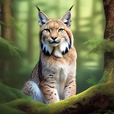 In the mystical land of Eldoria, the legendary lynx with its tufted ears roamed freely, guarding the enchanted forests.
