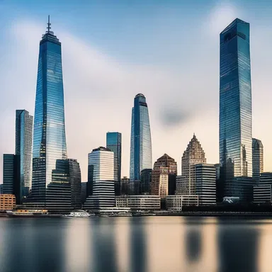 The photographer captured a stunning longshot of the skyscrapers against the backdrop of the cityscape.