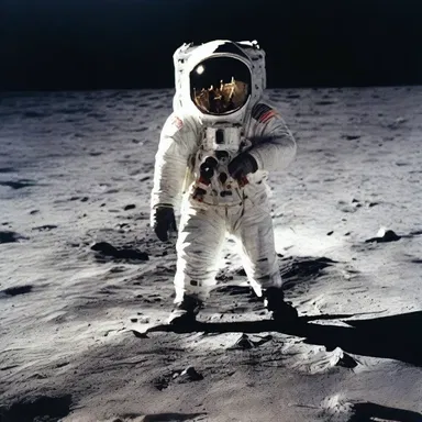 During the historic moon landing in 1969, Neil Armstrong's first steps were captured in a longshot photograph.