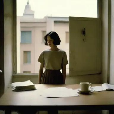 The film beautifully portrayed the drabness of the protagonist's life through its muted color palette and minimalist set design.