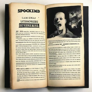 The spooky brochure was filled with chilling tales of horror and suspense.