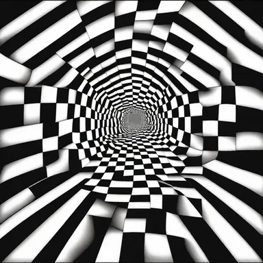 The artist used optical illusions to play tricks on the viewer.