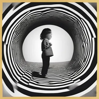 The artist used optical illusions to play tricks on the viewer.