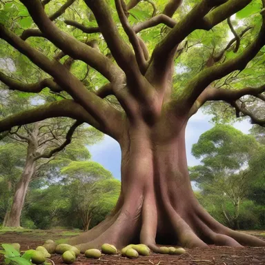In the novel, the protagonist stumbled upon a hidden treasure hidden beneath the ancient roots of a majestic brazil-nut tree.