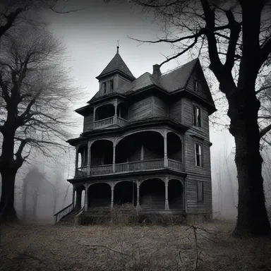 The author described the gloomy atmosphere of the old haunted house in great detail.