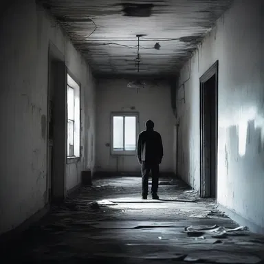 As the protagonist cautiously entered the abandoned asylum, a gloomy sensation enveloped his senses.