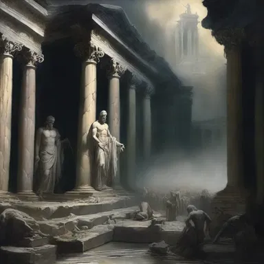 The gloomy underworld was ruled by the god of the dead in Greek mythology.