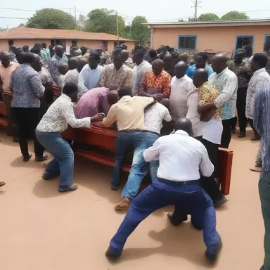 During the church service, a man gate-crashed and disrupted the prayers, causing a commotion.