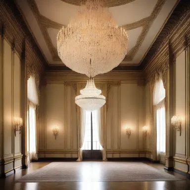 The grand chandelier in the ballroom was divided into twelfth parts, creating a stunning visual effect.