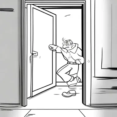 In the cartoon, the hero managed to squeeze through the slimness of the closing door just in time.
